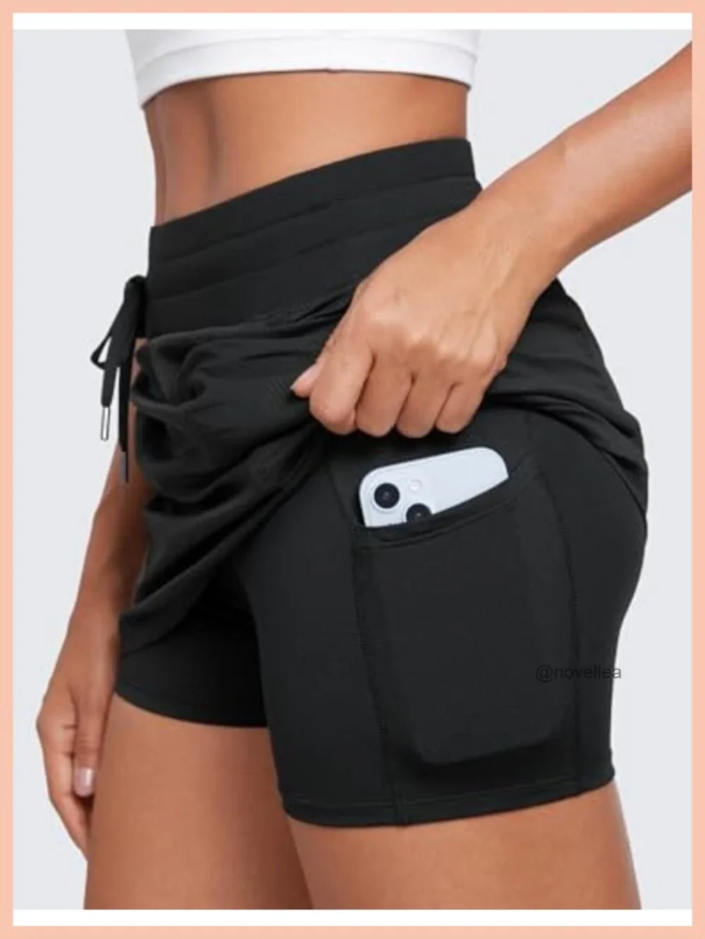 High Waisted Ruched Tennis Skirt with Pockets, Athletic Skort